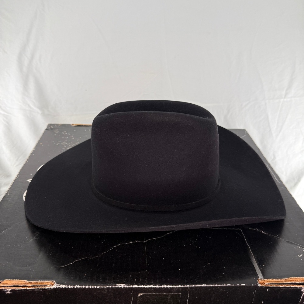 Rodeo King Pro 10X Black Beaver Felt Cowboy Hat 7 1/8 Long Oval - Picture 3 of 12